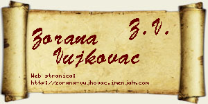 Zorana Vujkovac vizit kartica